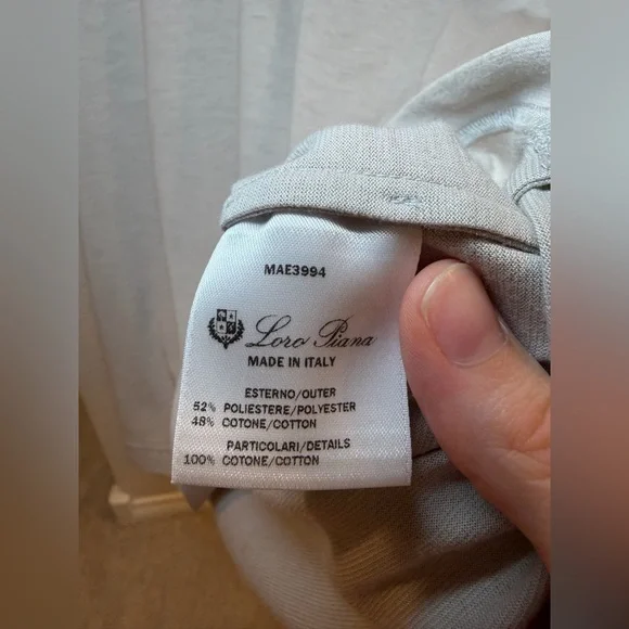 Loro Piana 28 Matches Golf Polo Half Zip Shirt in Grey Size XXL - Picture 6 of 6